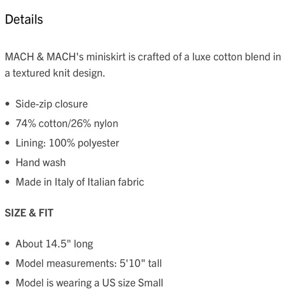 MACH & MACH Textured Mini Skirt